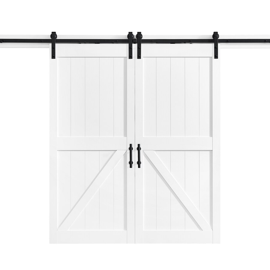 OVE Decors Westbridge Half Z Textured White Double Barn Door Kit with U
