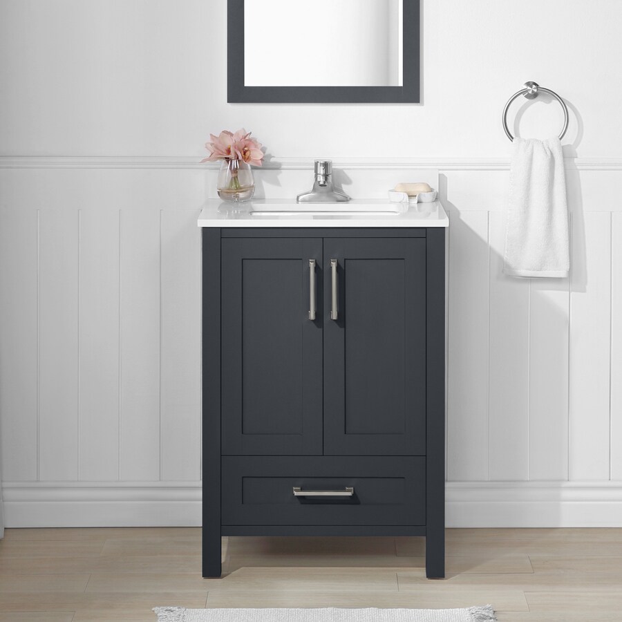 Style Selections Edwards 24-in Dark Charcoal Vanity in the Bathroom ...