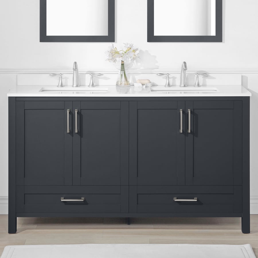 Style Selections Edwards 60-in Dark Charcoal Vanity in the Bathroom ...
