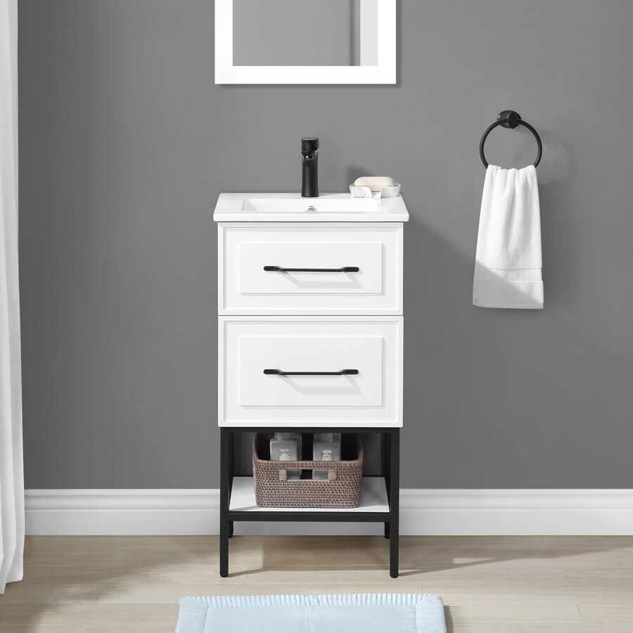 allen + roth Renzo 18-in White Vanity in the Bathroom Vanities with ...