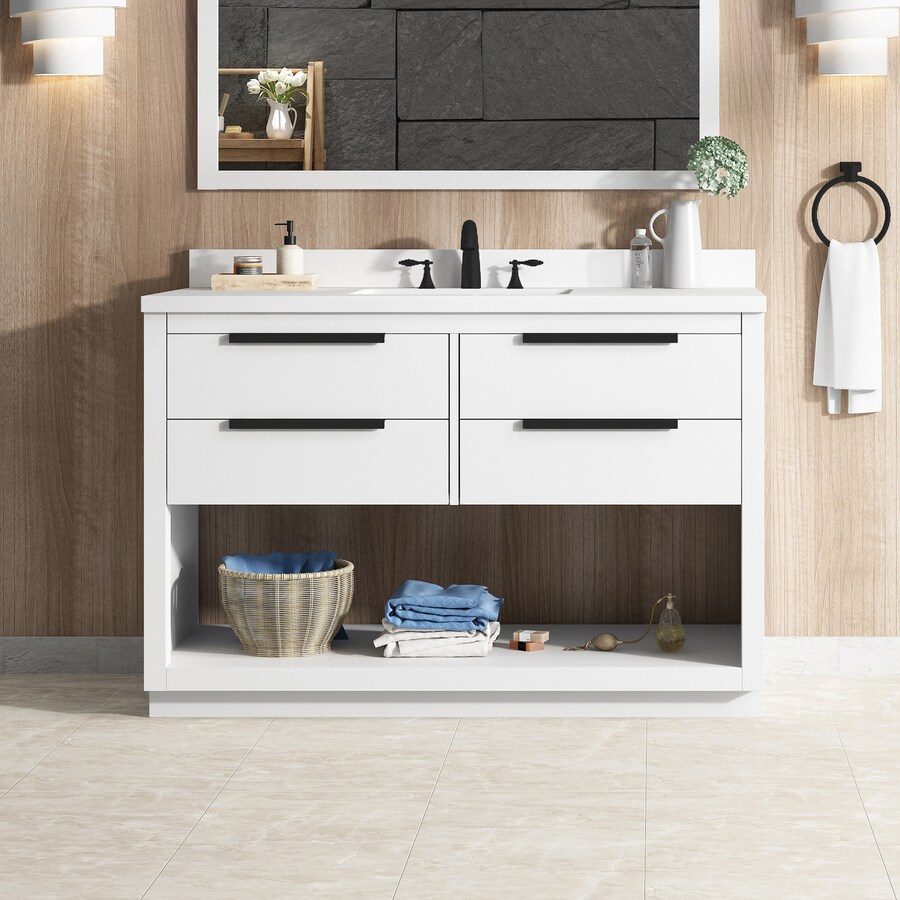 Origin 21 Beecham 48in White Undermount Single Sink Bathroom Vanity