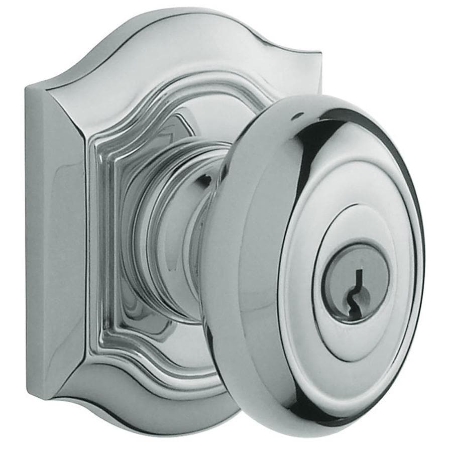 BALDWIN Estate Bethpage Polished Chrome Keyed Entry Door Knob Single