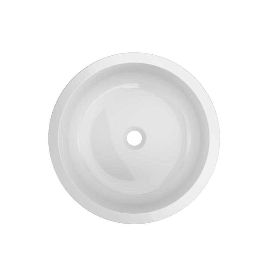 Jacuzzi Solid Surface White Solid Surface DropIn or Undermount Round