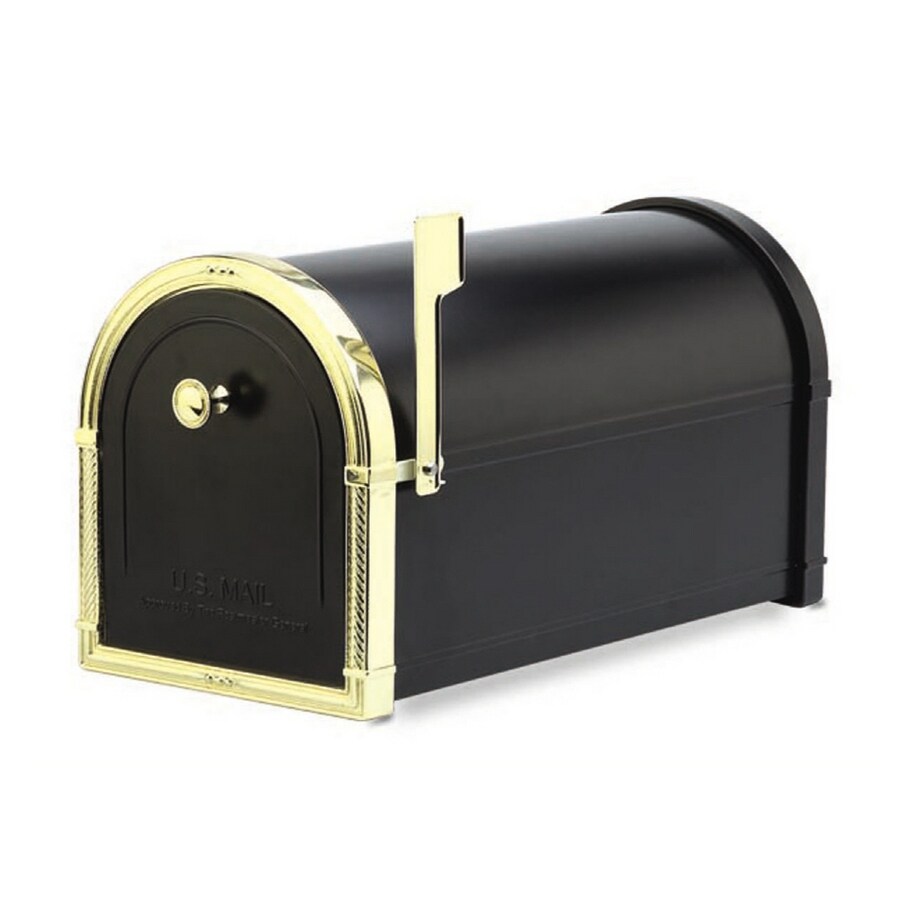 Architectural Mailboxes Coronado Black with Polished Brass Accents ...