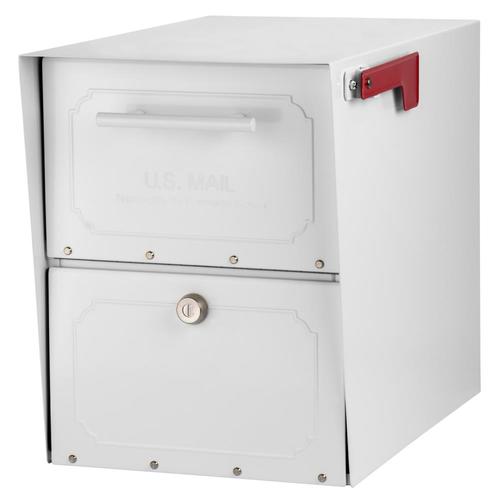 Architectural Mailboxes Extra Large Metal White Post Mount Lockable