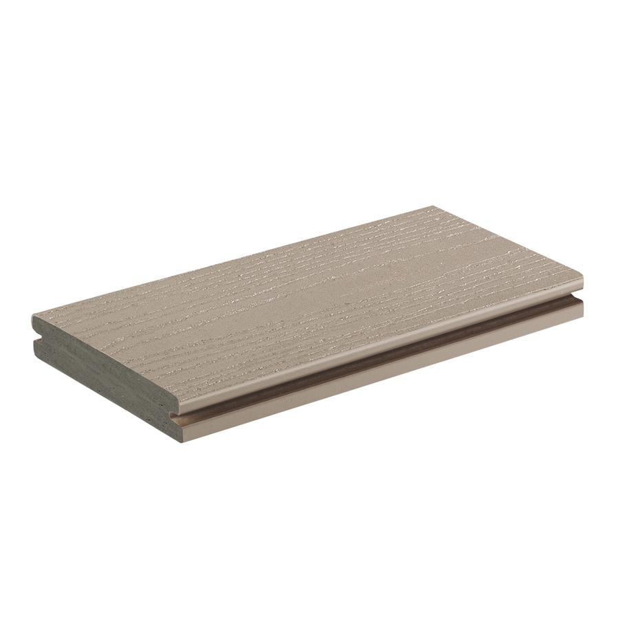 Timbertech Azek Harvest 12 Ft Slate Gray Grooved Pvc Deck Board In The