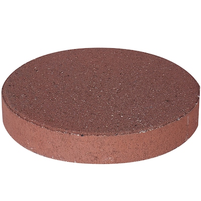 12 In Red Round Stepping Stone Red Smooth Concrete Patio Stone