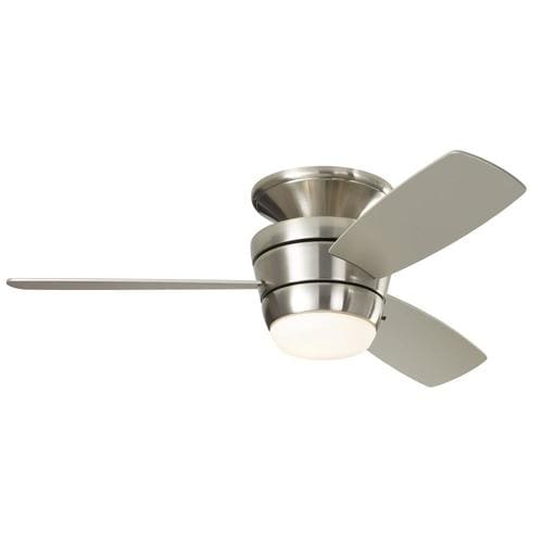 Harbor Breeze Mazon 44 In Brushed Nickel Indoor Flush Mount Ceiling Fan With Light Kit And Remote 3 Blade At Lowes Com