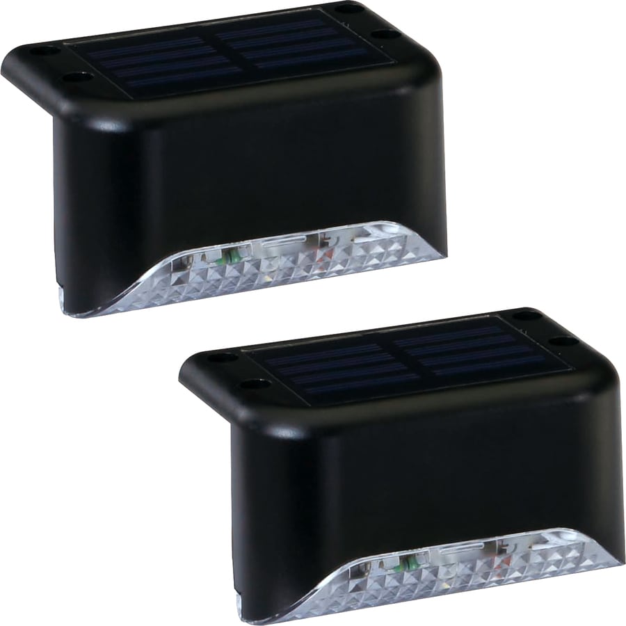 Shop Portfolio 2X 2-Light Black Solar LED Railing Light Kit at Lowes.com