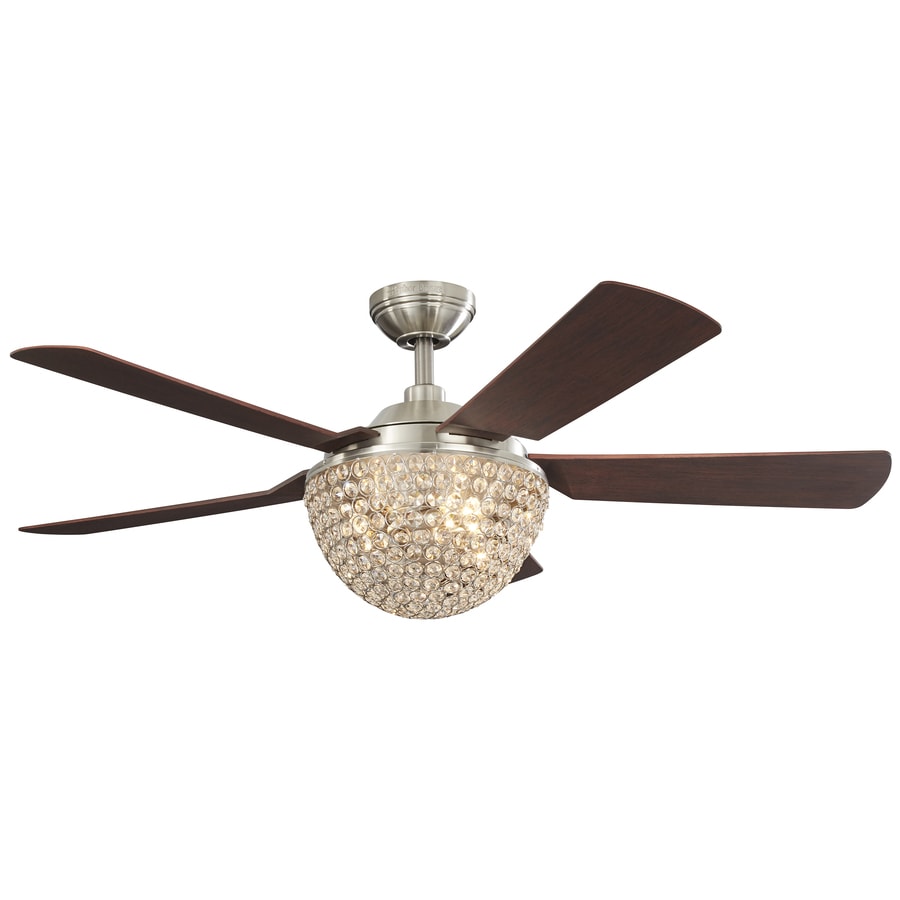 Parklake 52 In Brushed Nickel Incandescent Indoor Residential Ceiling Fan With Light Kit Included And Remote Control Included 5 Blade