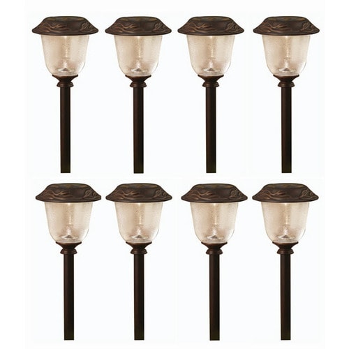 allen + roth 8-Pack Oil-Rubbed Bronze Solar-Powered LED Path Lights at ...