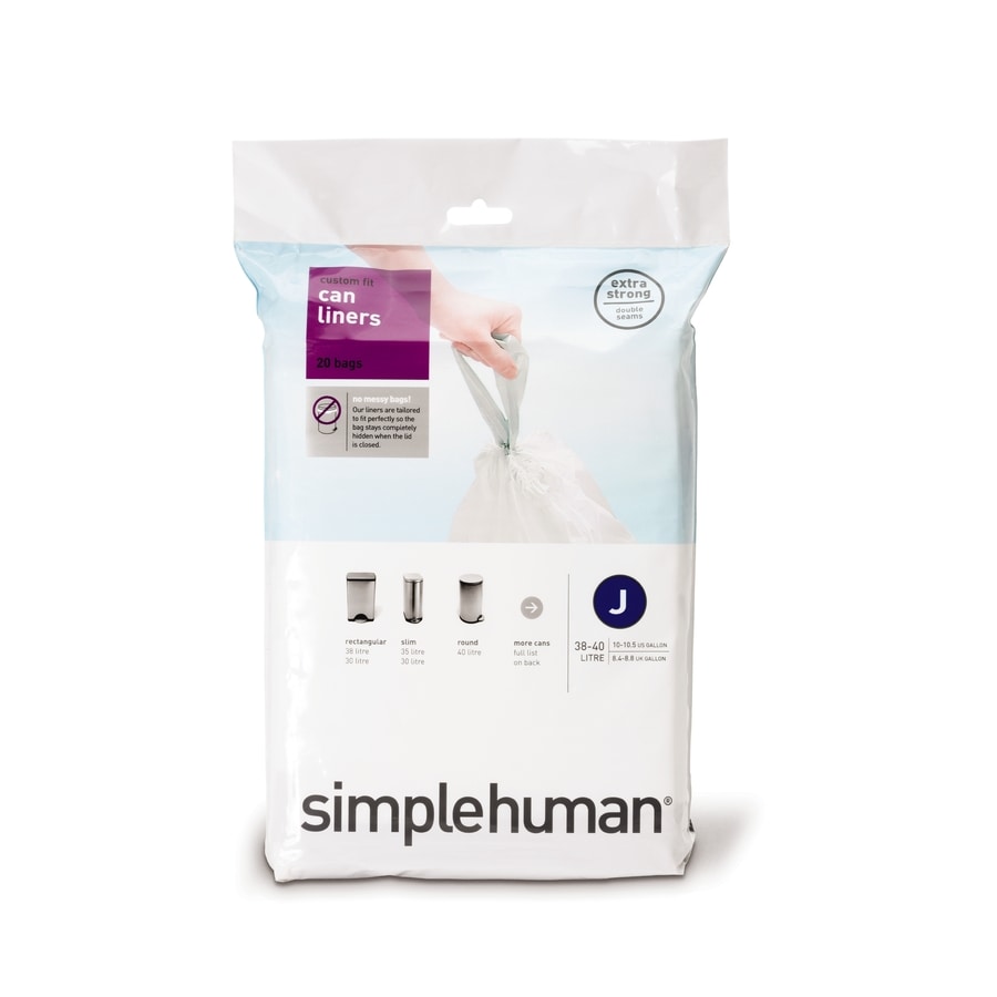 Simplehuman Code J 20-Pack 10.6-Gallon White Outdoor Plastic Kitchen ...