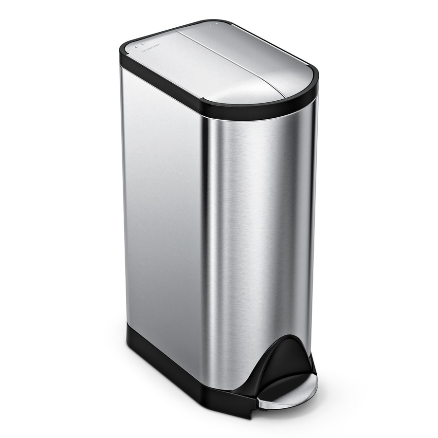 Simplehuman Erfly 30 Liter Brushed Stainless Steel Trash Can Simplehuman Erfly 30 Liter Brushed Stainless Steel Trash Can With Lid