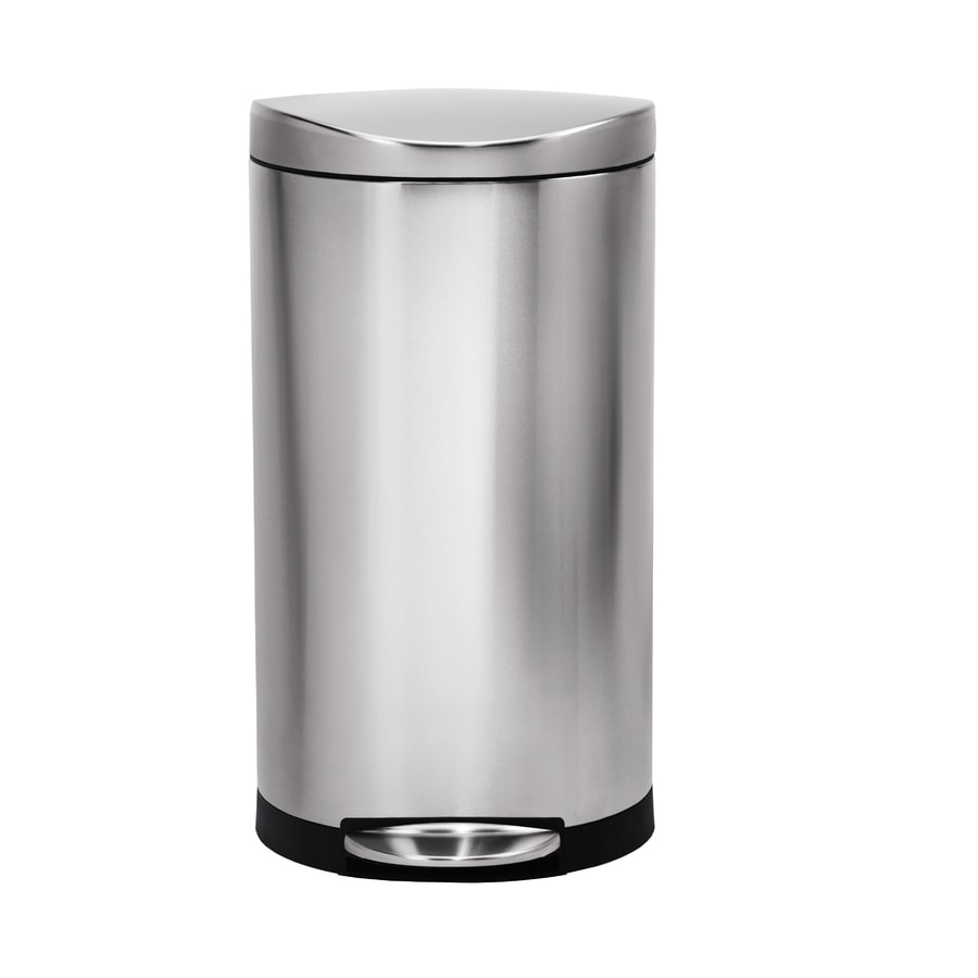 simplehuman 30 Liter / 8 Gallon Round Step Trash Can, Brushed