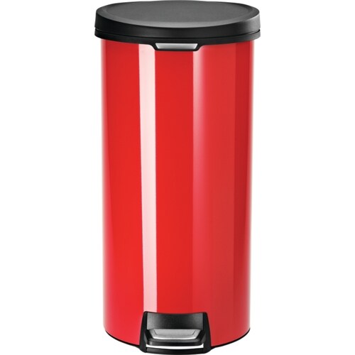 simplehuman 30Liter Red/ Stainless Steel Indoor Garbage Can in the