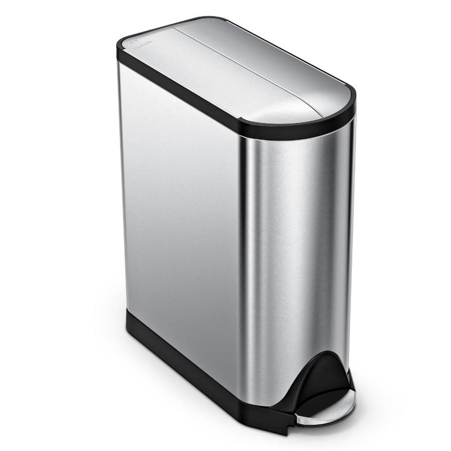 Shop Simplehuman Butterfly 45 Liter Brushed Stainless Steel Trash Can   838810015361 