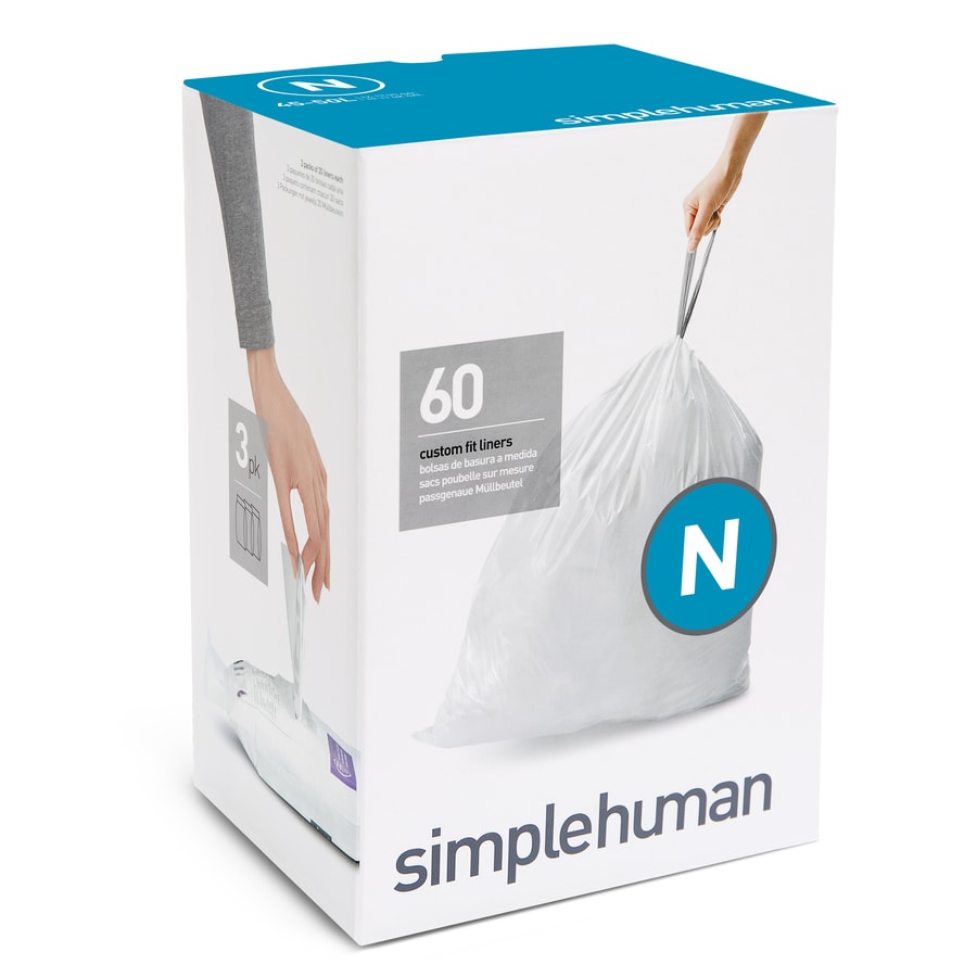 Simplehuman Code N 60-Pack 13-Gallon White Plastic Kitchen Trash Bag at