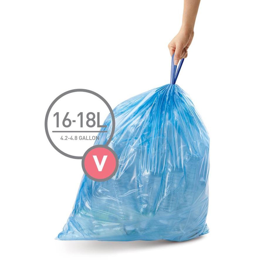 simplehuman Code V 60-Pack 4.7-Gallon Blue Outdoor Plastic Recycling ...