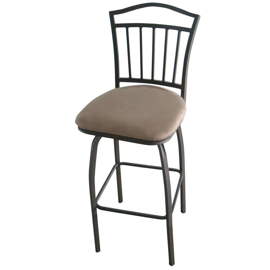 Grand Aspirations 68212429 Graphite Color Tone/Mocha Cushion Adjustable Upholstered Bar Stool with Back
