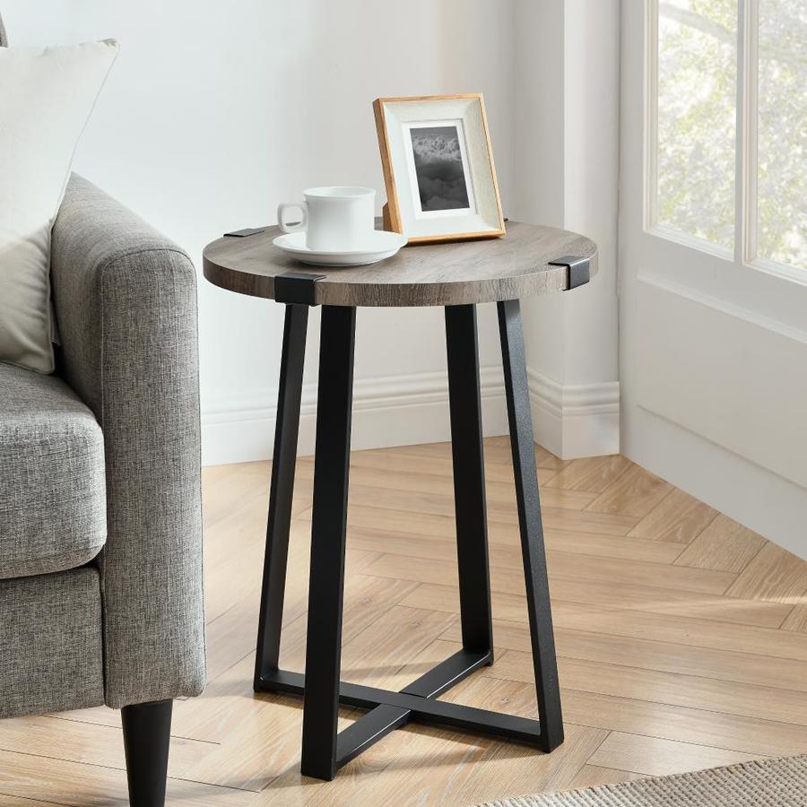 Walker Edison Grey Wash Wood Veneer End Table in the End Tables ...