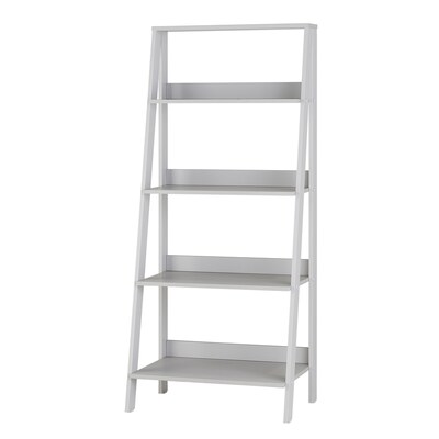 Walker Edison Grey Wood 4 Shelf Ladder Bookcase At Lowes Com