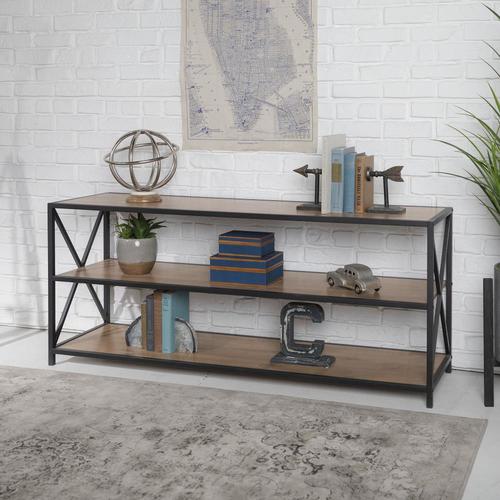 Walker Edison Barnwood Metal 3 Shelf Bookcase At Lowes Walker Edison Barnwood Metal 3 Shelf