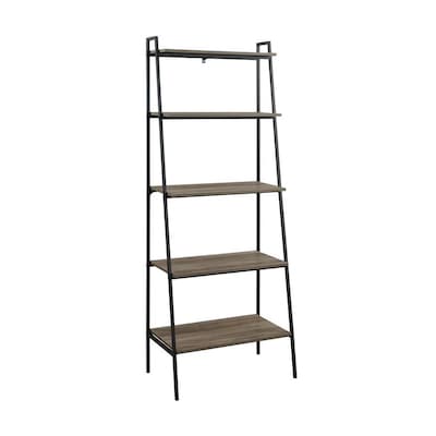 Walker Edison Grey Wash Metal 5 Shelf Ladder Bookcase At Lowes Com