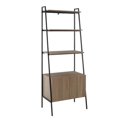 Walker Edison Mocha Metal 4 Shelf Ladder Bookcase At Lowes Com