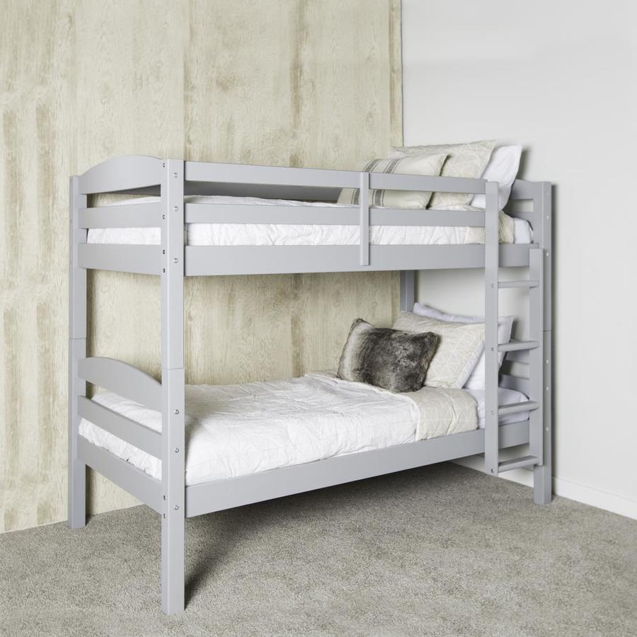 Walker Edison Grey Twin Over Twin Bunk Bed in the Bunk Beds department ...