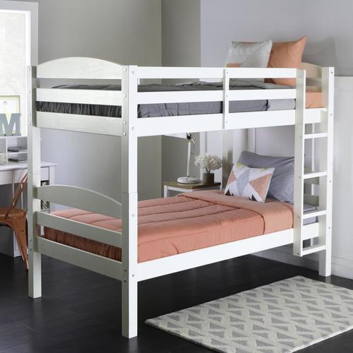 Walker Edison White Twin Over Twin Bunk Bed at Lowes.com