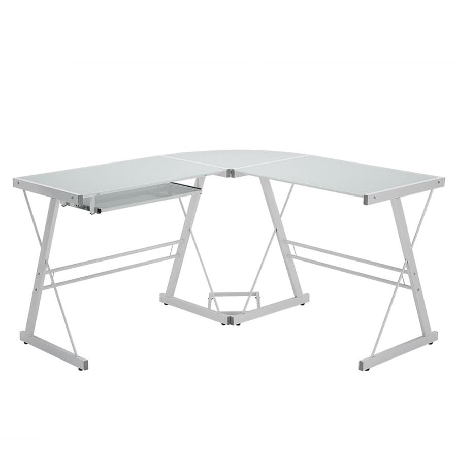 Walker Edison Transitional Glass Corner Desk At Lowes Com