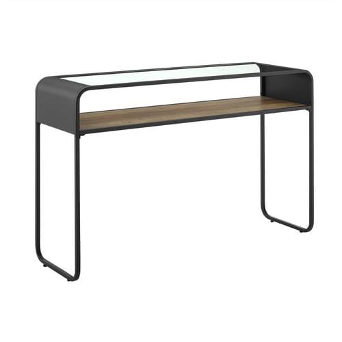 Walker Edison Glass Industrial Console Table At Lowes Com