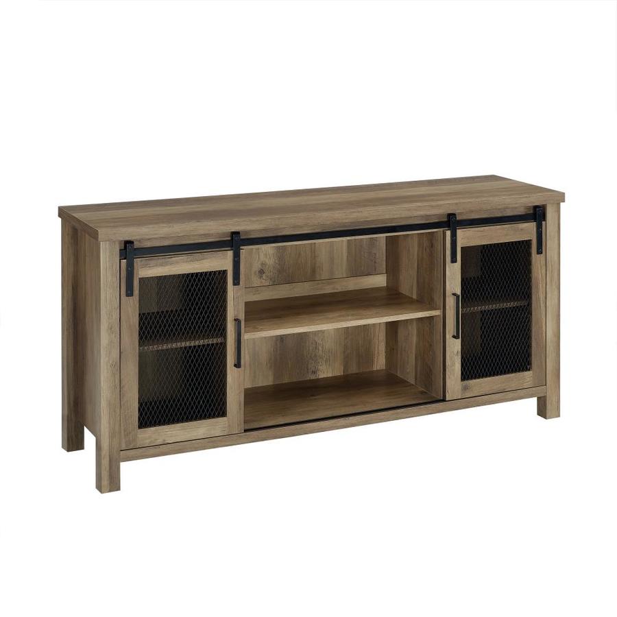 Walker Edison 58 In Industrial Tv Stand Rustic Oak At 6155