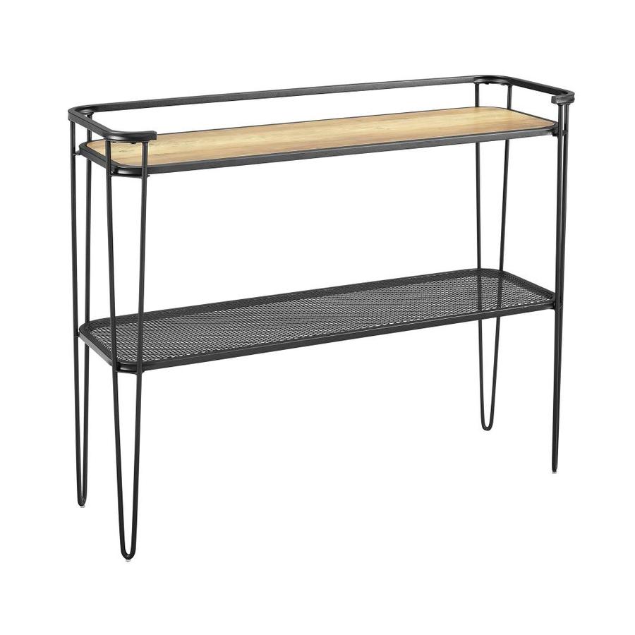 Walker Edison Rustic Oak Industrial Console Table At Lowes Com
