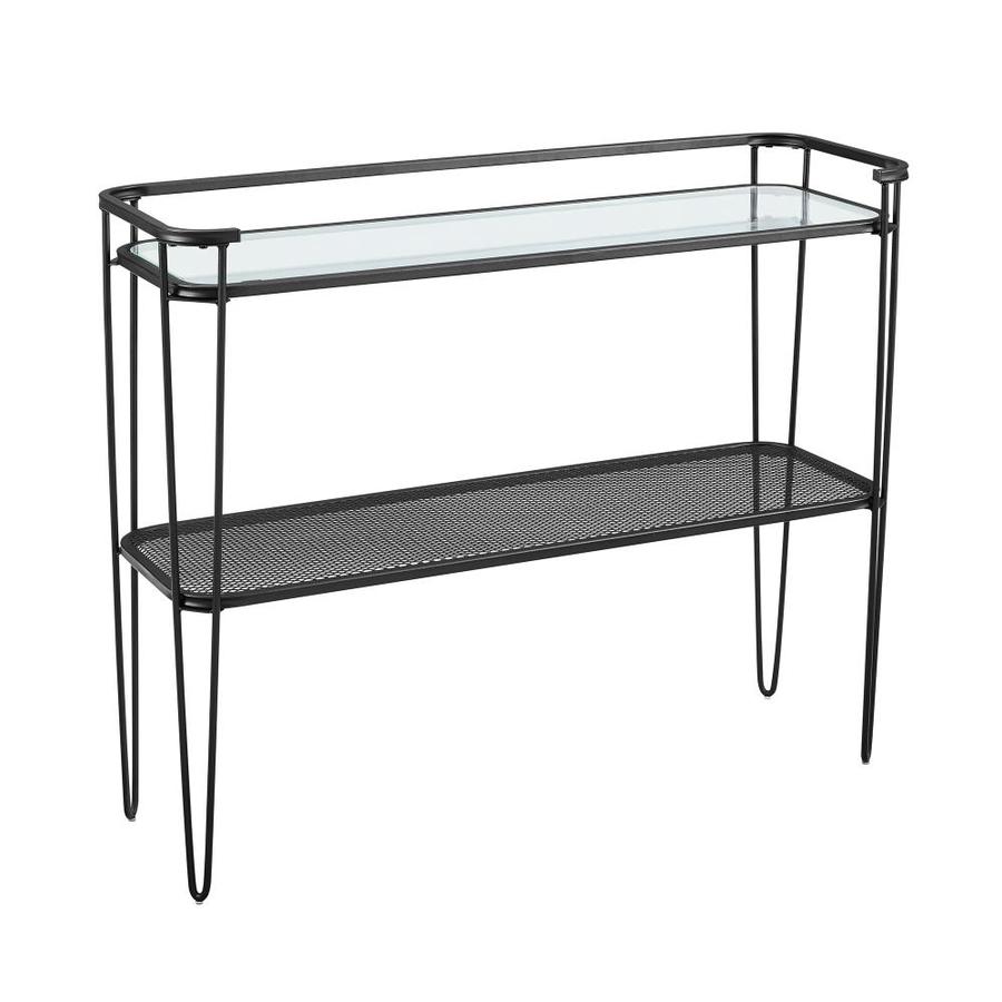 Walker Edison Glass Industrial Console Table At Lowes Com