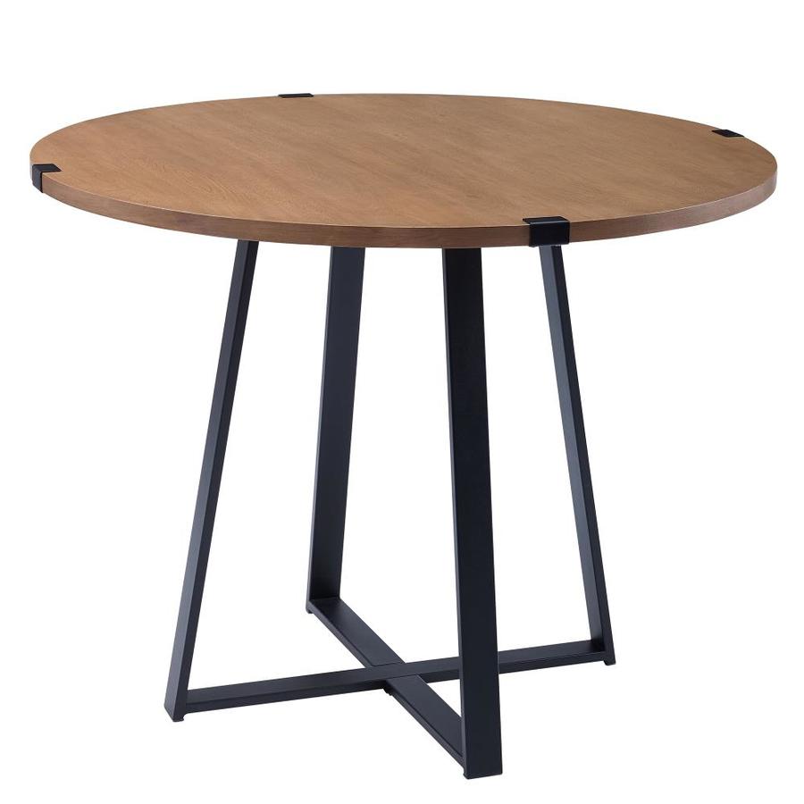 Walker Edison English Oak Composite Round Dining Table At Lowes Com