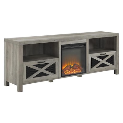 Walker Edison 70 In Rustic Farmhouse Fireplace Tv Stand Grey Wash