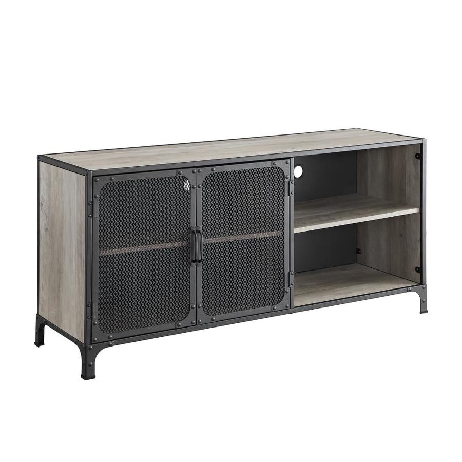 Walker Edison 52 In Metal And Wood Tv Stand Grey Wash At Walker Edison 52 In Metal And Wood Tv Stand Grey Wash