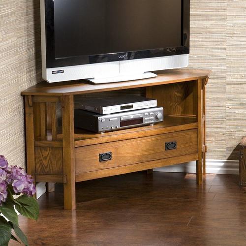 Boston Loft Furnishings Carson Dark Oak Corner Tv Stand At Lowes Com