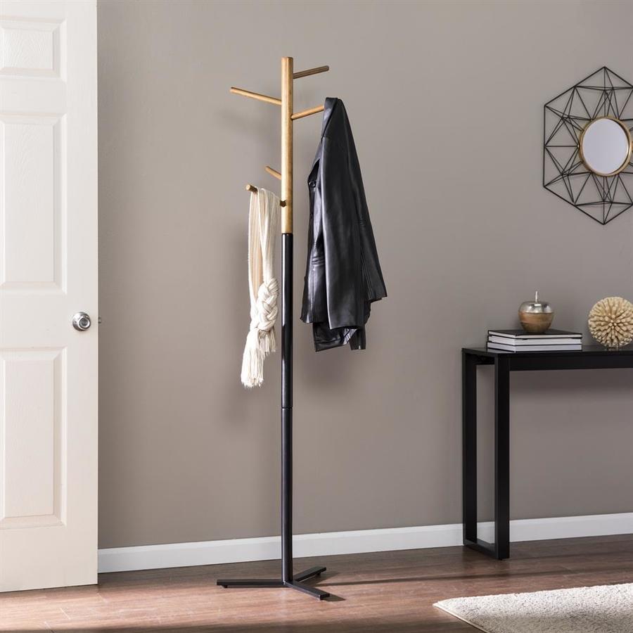 Boston Loft Furnishings Santili Natural Oak/Black 5Hook Coat Stand in