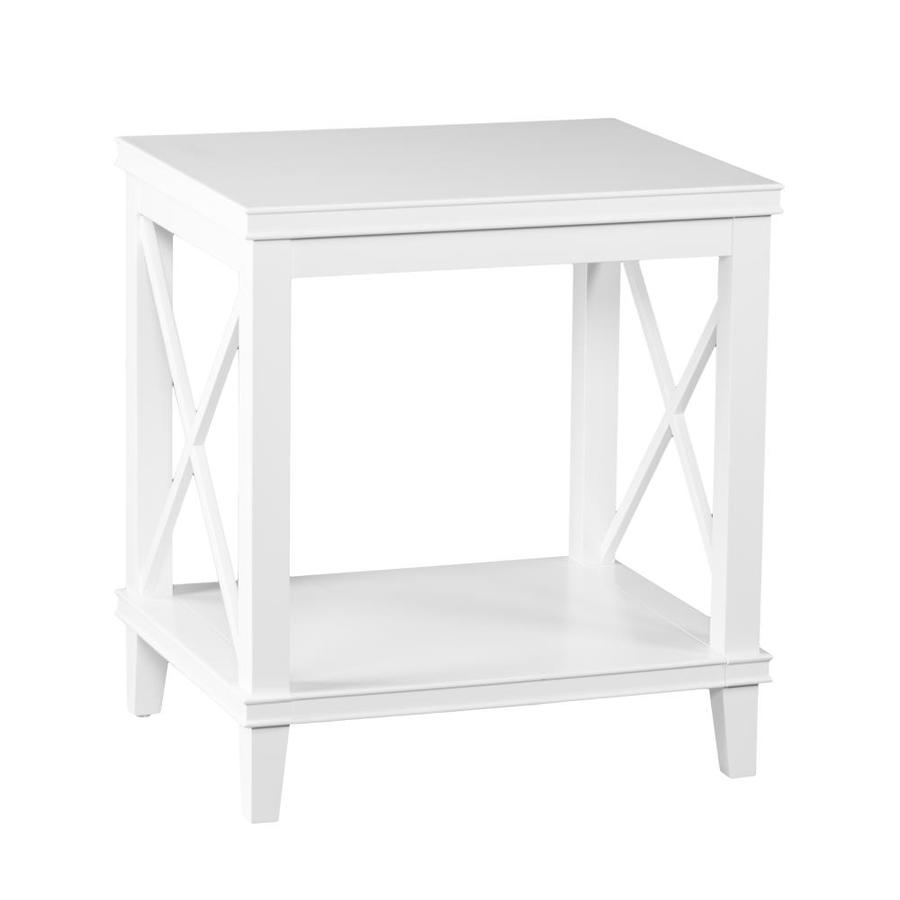 Safavieh Brooks Lacquer White Black Wood Veneer Round End Table In The End Tables Department At Lowes Com