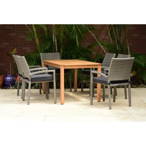 International Home Amazonia Eucalyptus 7Piece Brown Frame Patio Set