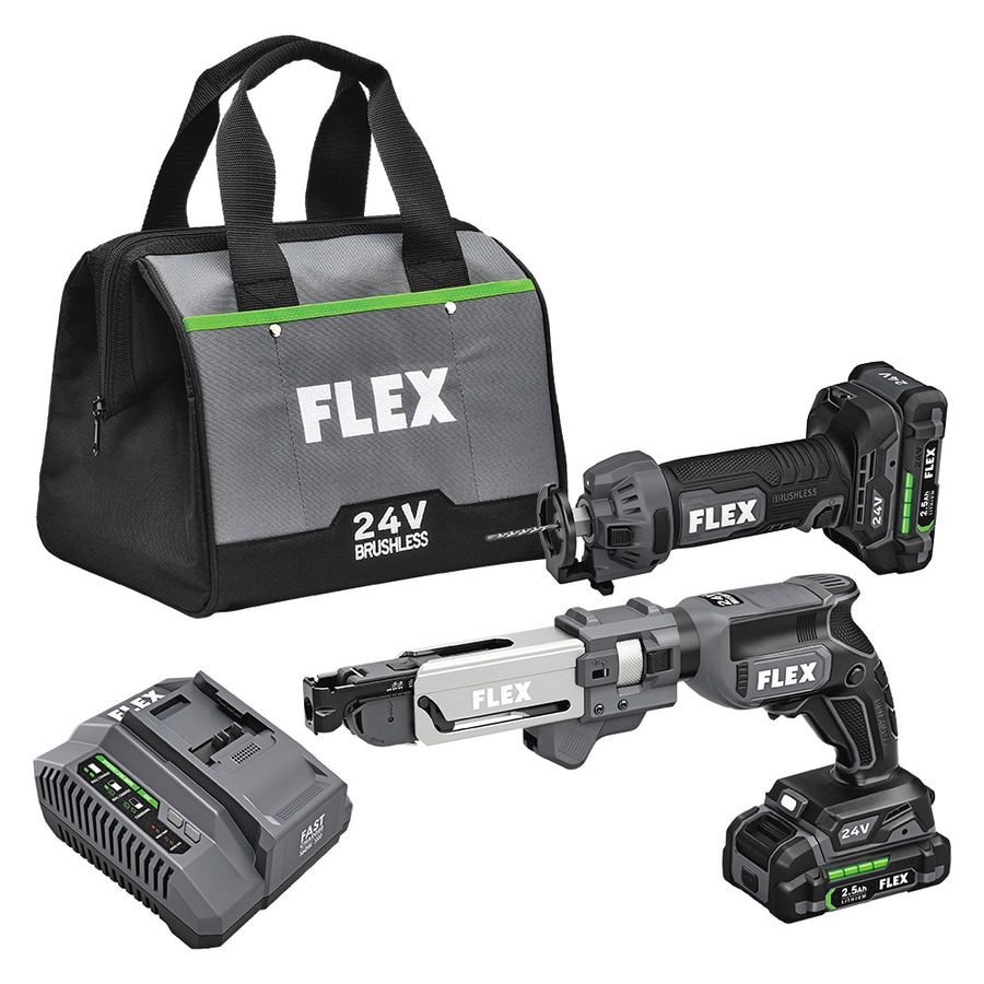 FLEX FXM203-2A 2-Tool Brushless Power Tool Combo Kit with Soft Case (2-Batteries Included and Charger Included)