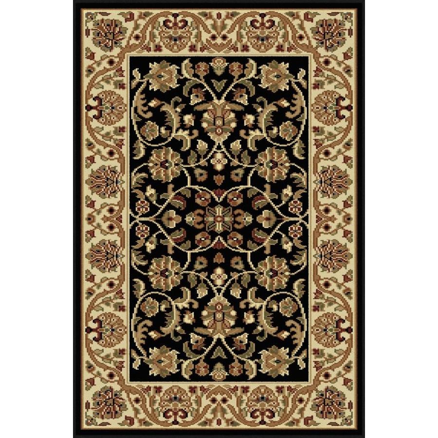 Tayse Sensation Black Rectangular Indoor MachineMade Throw Rug