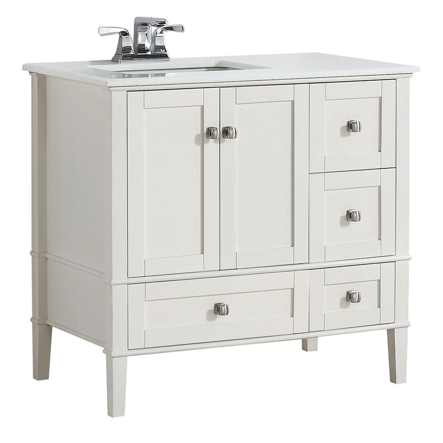 Simpli Home Chelsea 36-in Soft White Undermount Single Sink