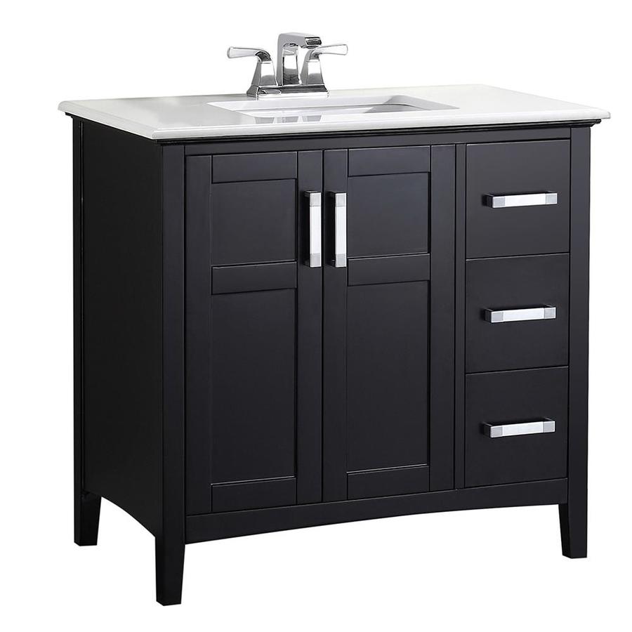 Simpli Home Winston Black Undermount Single Sink Bathroom