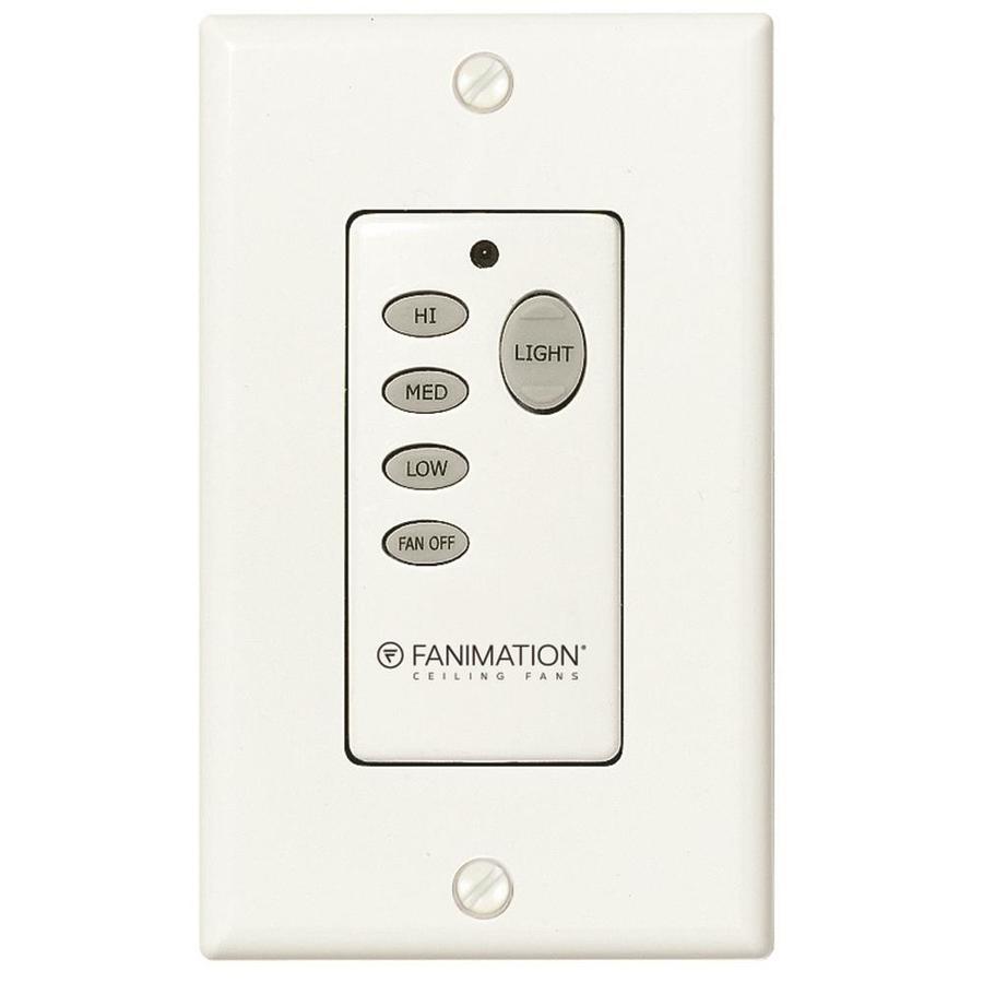 Fanimation 3 Speed White Wall Mount Ceiling Fan Remote