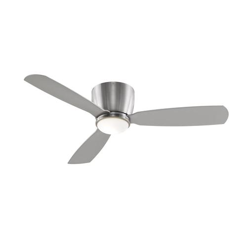 Embrace 52 In Brushed Nickel Halogen Indoor Commercial Residential Flush Mount Ceiling Fan With Light Kit Included And Remote Control Included