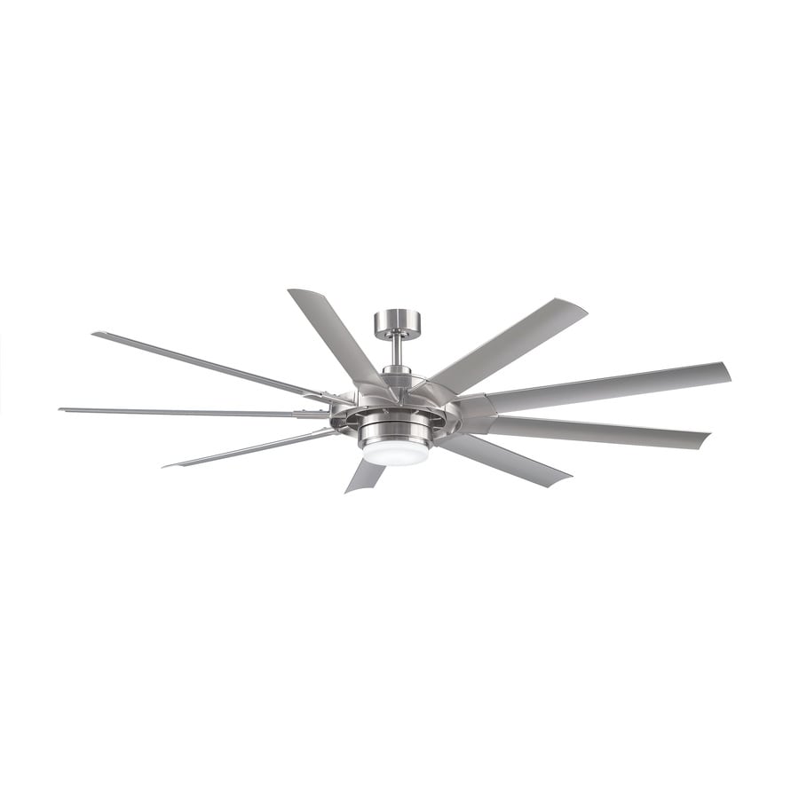 Slinger V2 72 In Brushed Nickel Led Indoor Outdoor Commercial Residential Ceiling Fan With Light Kit Included And Remote Control Included 9 Blade