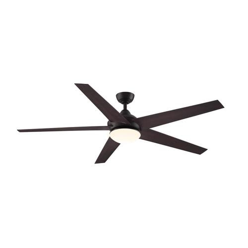 Fanimation Studio Collection Covert 64 In Bronze Led Indoor Outdoor Ceiling Fan With Light Kit And Remote 5 Blade At Lowes Com